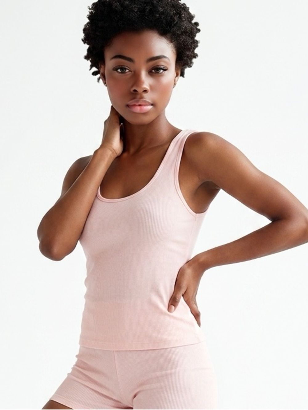 NIKE | Ribbed Scoop Back Peach Tank Top Dri-Fit Ruched Sides Plus Sz Women’s 1X